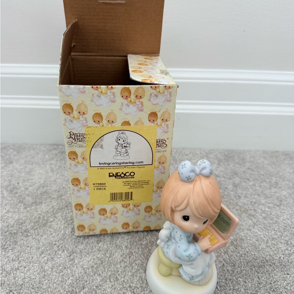 Enesco Precious Moments Figurine - Blue and Tan